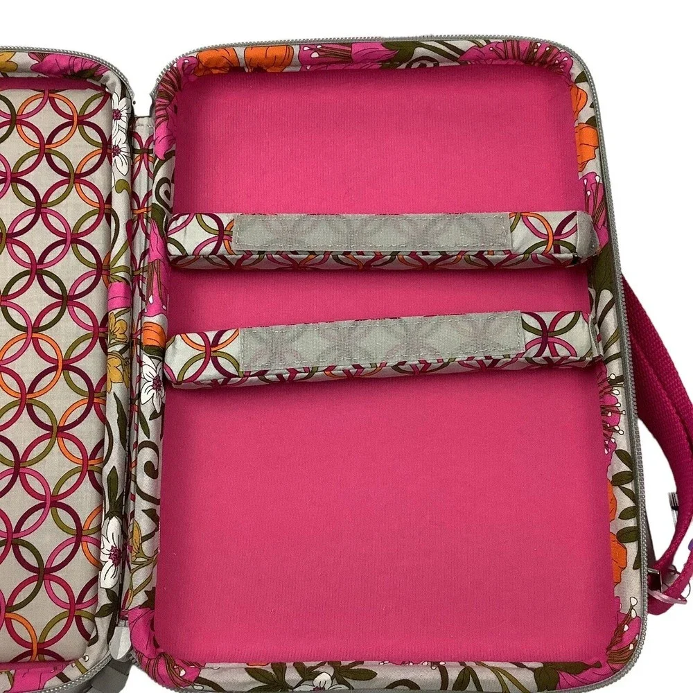 Vera Bradley Tea Garden Pink Floral Hard Shell Mini Laptop ipad Case Bag Quilted